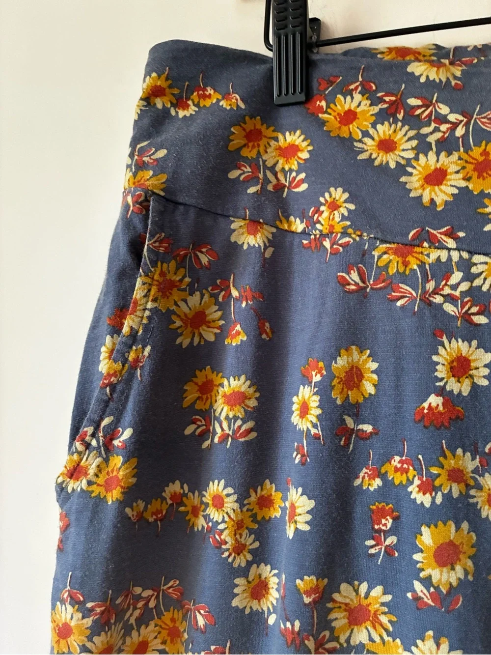 Toad&Co Chaka floral Wide Leg Crop Pants Sz large organic cotton blend sunflower - Picture 2 of 5